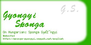 gyongyi sponga business card